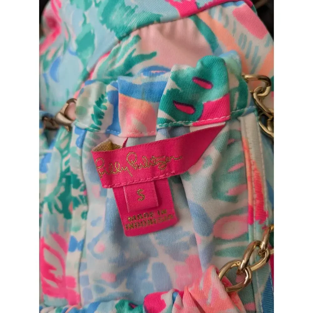 Lilly Pulitzer BOWEN Sz S Halter Top in Hot Tamale - Picture 9 of 10